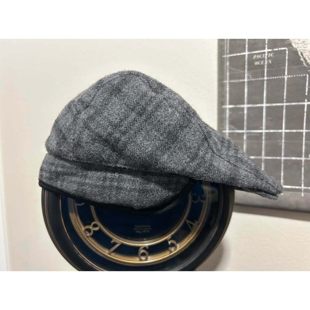 Stetson All American Gray Plaid Wool Blend Driving Cap w Ear Flaps L/XL Newsboy - Picture 3 of 9
